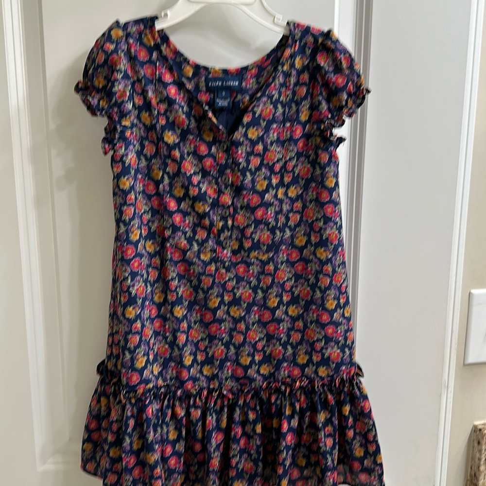 POLO RALPH LAUREN Girl’s Fancy Drop-Waist Dress Sz 5
